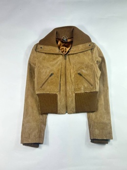 Cropped y2k leather jacket