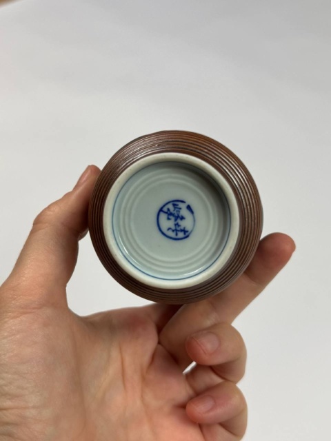 Japońska ceramika - czaruszka biało niebieska