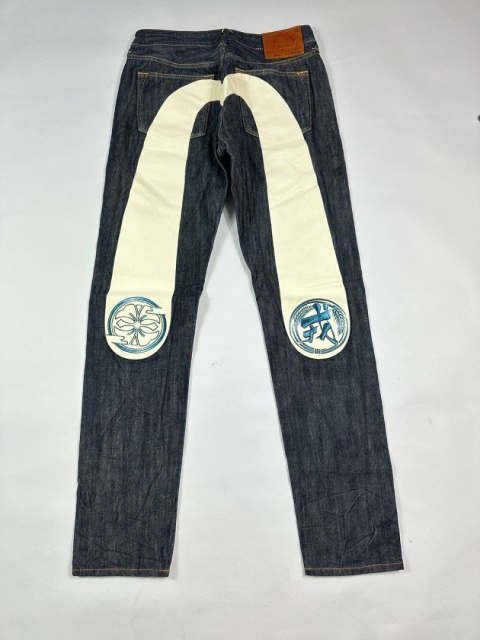 Evisu big logo raw denim jeans