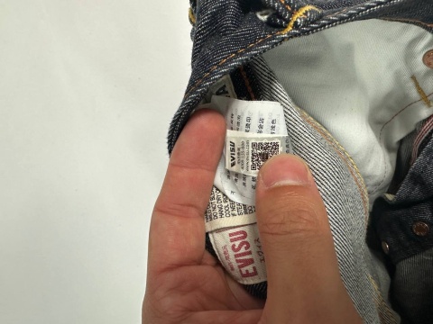 Evisu big logo raw denim jeans