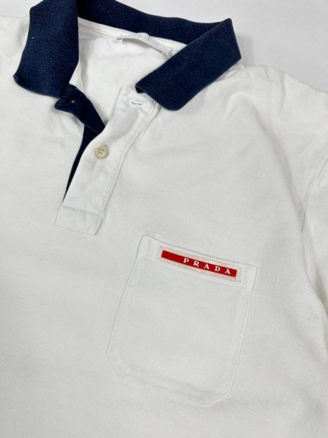 Prada red tab polo