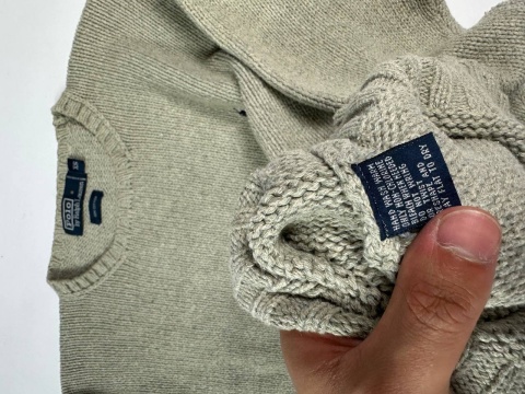 Vintage beige Polo Ralph Lauren sweter